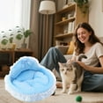 thumbnail image 4 of Usloyux Under $5 Dog Bed Washable Princess Cat Couch Soft Plush Pet Sofa Nest Mat Kitten Puppy Cave Beds Cute Cozy Kitten Doggy Kennel Cushion Small Medium Dogs Cats Sleeping Pad, 4 of 6