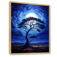 thumbnail image 2 of Designart "Serengeti's Blue African Tree IV" Floral Framed Wall Art - Global Blue Tree African Bedroom Framed Canvas Wall Art, 2 of 6