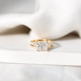 thumbnail image 5 of Rosec Jewels 4 Carat Lab Grown Diamond Princess Cut Engagement Ring Set of 2 (E-VS1 Grade, IGI Certified) - with Jewelry Box, 10K Yellow Gold, US 7.00, 5 of 9