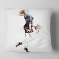 thumbnail image 2 of Designart Fashionable Young Girl - Abstract Portrait Throw Pillow - 16x16, 2 of 5