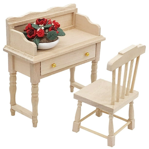 Muebles de sala de estar de casa de muñecas, modelo de muebles en miniatura, escritorio de casa de muñecas de madera, miniaturas de casa de muñecas, tecnología innovadora