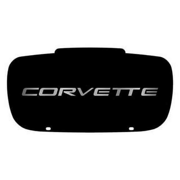 Corvette Contour Logo License Plate (Black)