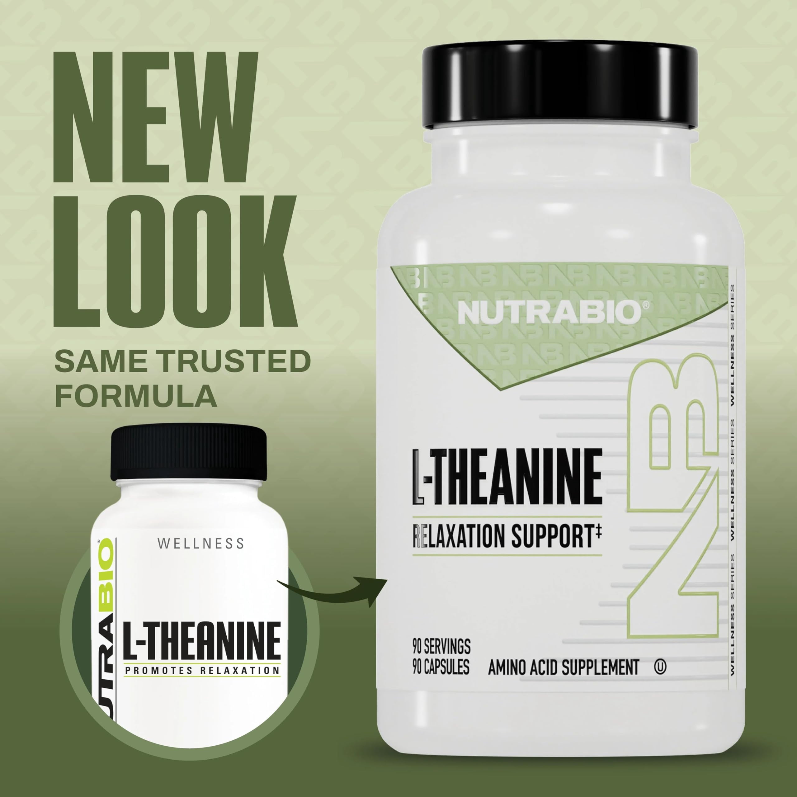 NutraBio L-Theanine Supplement, 200mg - May Help Promote and Support Relaxation, 90 Capsules