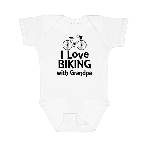 Inktastic I Love Biking with Grandpa Boys or Girls Baby Bodysuit