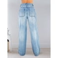 thumbnail image 6 of Women'S Wide Leg Boyfriend Jeans Straight Leg Denim Pants Low Rise Baggy Casual Loose Jeans Dark Blue XL, 6 of 8