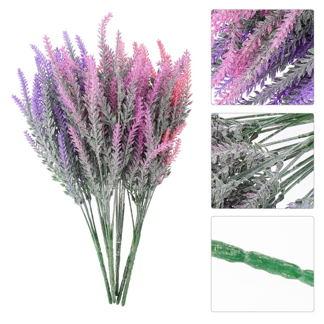 Houderco 6Ud Adorno De Lavanda Artificial En Plástico Para De Y Celebraciones