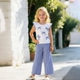 thumbnail image 6 of Wxirdiow Kids Girls Outfits Girls’ Clothing Sets Fly Sleeve Top Wide Leg Pants 2026 Summer Outfits Cute Kids Clothes Blue Size,2-3 Years, 6 of 9