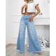 thumbnail image 3 of Pantalones palazzo con ojales para mujer, elásticos de Vaqueros cintura alta, informales, Vintage, cómodos, a la moda, Y2K, 2024, 3 of 4