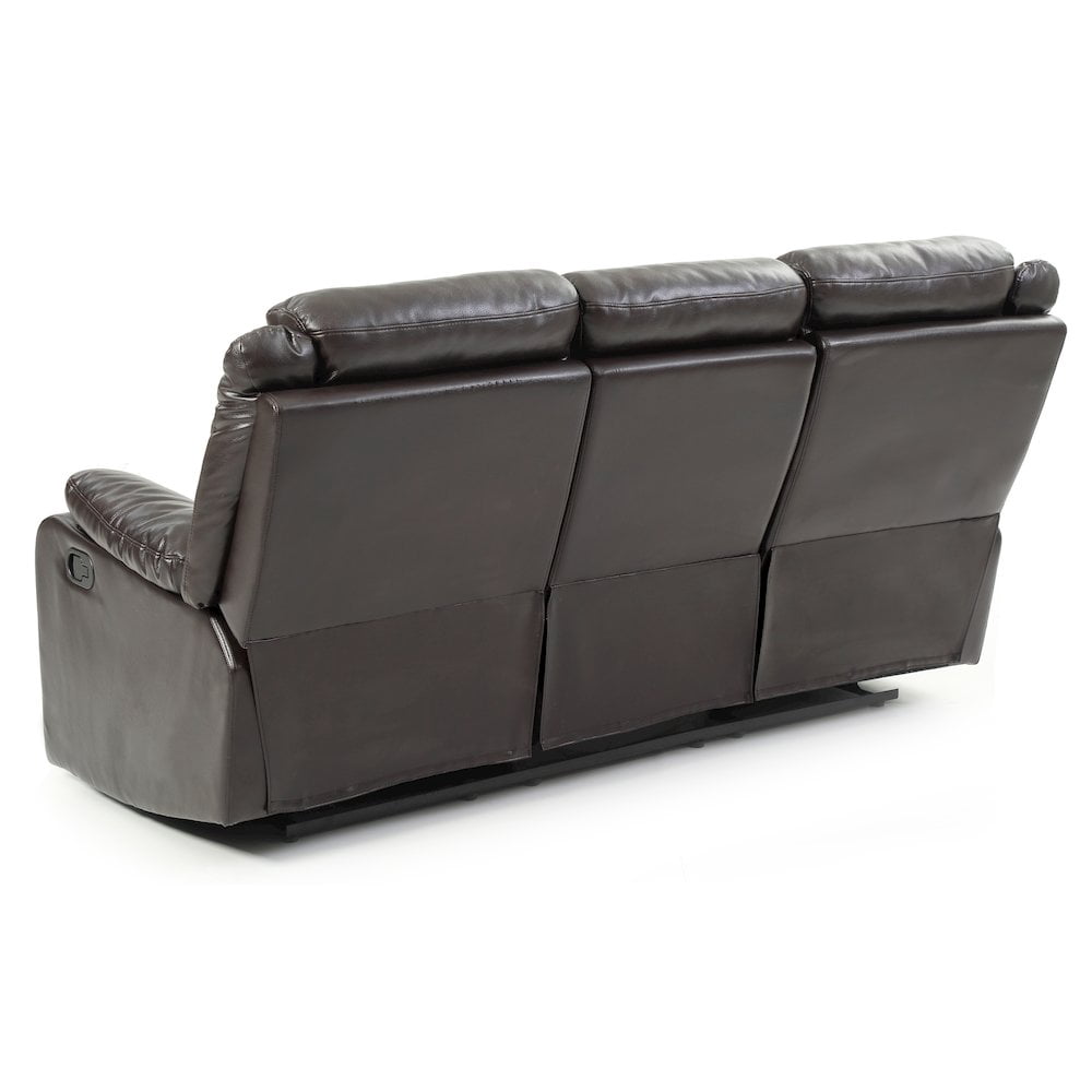 Glory Furniture Ward Reclining Sofa in Dark Brown Color