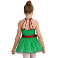 thumbnail image 2 of Doomiva Kids Girls Sparkly Sequins Bow Sleeveless Leotard Tutu Dress Christmas Dancewear Green 6, 2 of 7