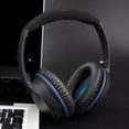 thumbnail image 4 of SOULWIT Protein Leather Earpads Cushions for Bose Headphones, Replacement Ear Pads for Bose QuietComfort 15 QC15 QC25 QC2 QC35/Ae2 Ae2i Ae2w/SoundTrue & SoundLink Around-Ear Series - Black&Blue, 4 of 9