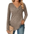 thumbnail image 4 of Zeagoo Womens Trendy Pullover Tops Long Sleeve Tunic Shirts V Neck Womens Fall Tunic Tops for Women 2025 Casual Blouse Sweatershirts, 4 of 7