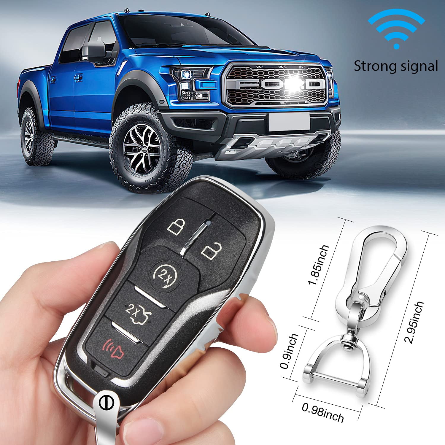 for Ford Key fob Cover,TPU Car Key Case Protector with Keychain Compatible with Ford Fusion F-150 Edge Explorer Mustang Lincoln MKZ MKC 2/3/4/5 Buttons Smart Key