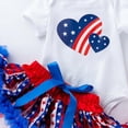 thumbnail image 4 of TOWED22 4th of July Baby Girl Outfits Summer Clothes Newborn Ruffled Romper American Flag Dress with Bow Headband 0-18 Months(Red,3-6 M), 4 of 4