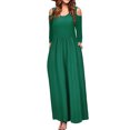 thumbnail image 2 of Vestido Largo Elegante de Manga Larga Recto de Color Liso Con Hombros Descubiertos Para Mujer Odeerbi ODB114197, 2 of 6