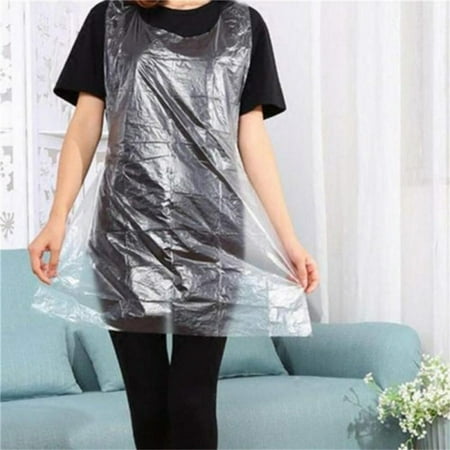 

Disposable Poly Aprons 100 pack Large Protective Apron for Commercial or Household Use - Throw Away for Hair Salon Spa or Art Studio