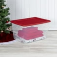 thumbnail image 4 of Sterilite Storage Bin, 58 Quart Clear Plastic Storage Container with Snap-On Lid, Red, 8 Pack, 4 of 5