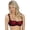 Red, variant on ROSME Women's Lace Balconette Bra with Push-Up Effect, Underwired Demi Cup, Grand Collection