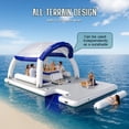 thumbnail image 3 of Jocisland Inflatable Floating Dock, 16.4x10x7.2 FT Water & Land Inflatable Platform with Canopy, Built-in Table, Water-Level Seating, Ladder, 3 of 9