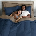 thumbnail image 4 of Bare Home Microfiber 7-Piece Dark Blue and Taupe Bed in a Bag, King, 4 of 5