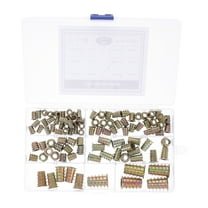 100 Pcs Tornillos Para Madera Furniture Cam Threaded Inserts Wood Inserts Fastener Furniture Screws and Nuts Trapezoidal Through Carbon Steel