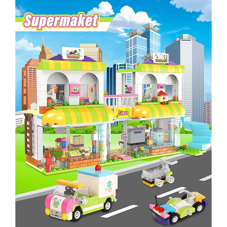 Pink Girls Restaurant House Compatible with Friends Construction  Educational Toy for Girls Age 6-12 and Up 545 PCS
