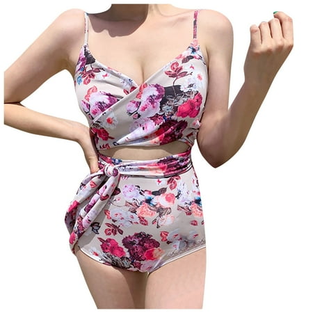 

VKEKIEO Two-Piece Sets Swimsuit Sport Bra Style Lift Multicolor M
