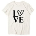 thumbnail image 4 of MOJOGO Spring Summer T Shirts for Women Loose Love Printed Valentines Tees Casual Short Sleeve Crewneck Top for Everyday Wear, 4 of 7
