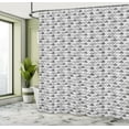 thumbnail image 5 of Ambesonne Geometric Shower Curtain, Half Circles Stripes Dots, 69"Wx70"L, Charcoal Grey and White, 5 of 5
