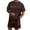 Brown, variant on Men's Suits Slim Fit 2 Piece Suit Set for Men Business Formal Wedding Tuxedo One Button Jacket with Flat Front Pants Solid Color Party Dress Suit