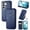 Blue, variant on Lunvic Case for Samsung Galaxy S26 FE, Vintage Geometric Texture PU Leather Flip Folio Wallet Cover with Card Slots Cash Pocket Folding Stand and Magnetic Clasp, Red