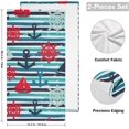 thumbnail image 2 of Nautical Anchor Ship Hand Towels, Summer Stripes Kitchen Towel Ultra Soft and Absorbent,Decorative Fingertip Face Towel for Bathroom Hotel, 2 PCS, 28.3"x 14.4", 2 of 5