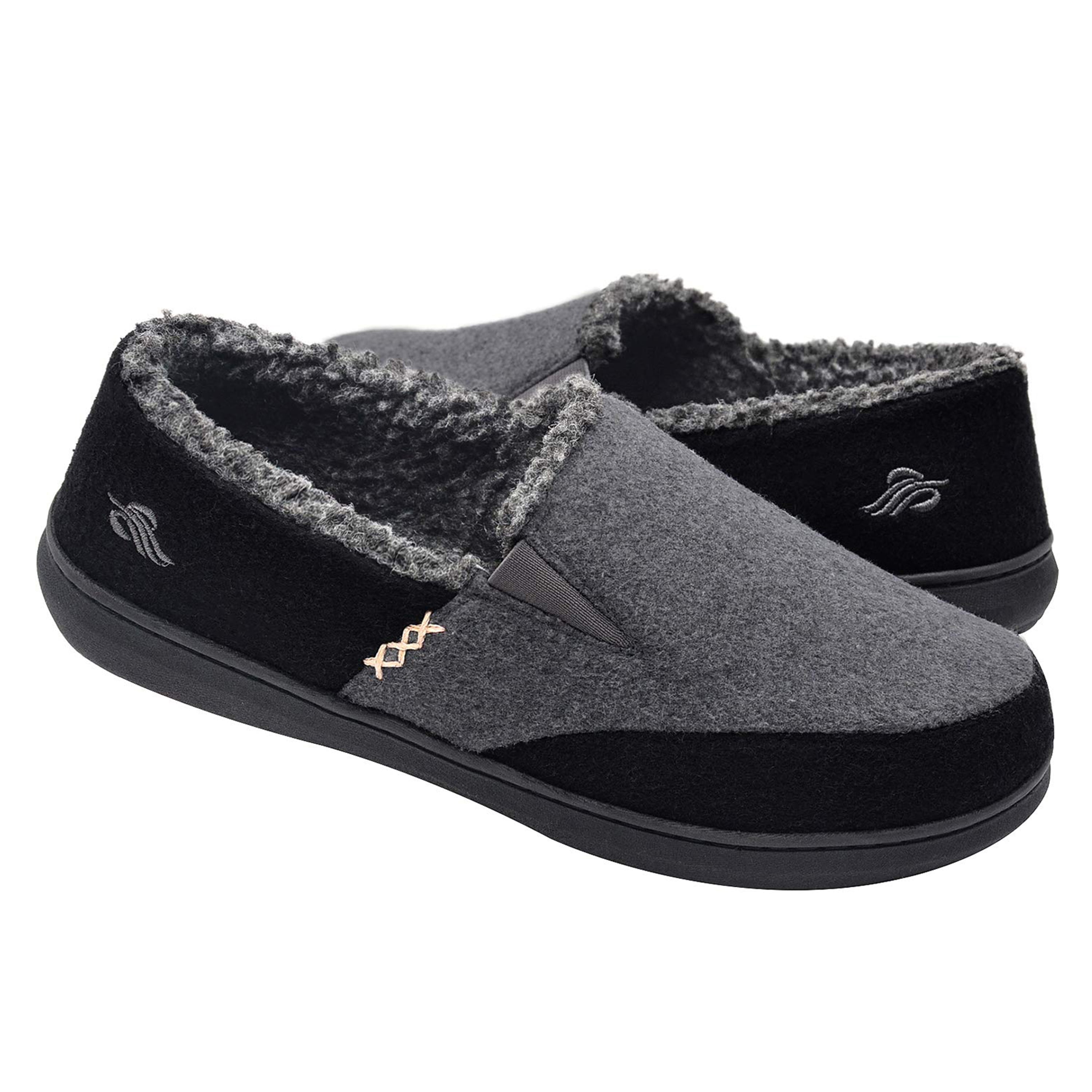 black fuzzy house shoes