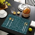 thumbnail image 4 of Math Equations Dark Green Formula Pattern Summer Placemats Table Placemats Set Of 4-Linen Kitchen Washable Placemats Table Mats 11.8"x17.7" Non-Slip Heat Resistant, 4 of 6