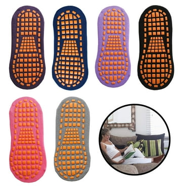 MesaSe 6 Pairs Non Slip Skid Socks for Women, Slipper Socks with Grippers for Hospital Yoga Pilates