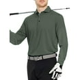thumbnail image 3 of Thrilos Polo Shirts for Men Long Sleeve Dry Fit Shirts Printed Collar Casual Golf Polo Shirts, 3 of 6
