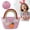 Easter Pink, variant on Carrot Rainbow Home Textile Retail Storage Bag, Coffee Color,Easter Baskets for ki-ds Woven Bunny Basket with Handle Egg Hunting Easter Bucket for Boys,Girls Easter Baskets Easter Egg Basket