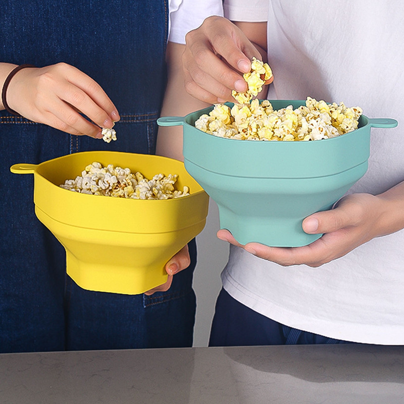 ぽっぷこーんページ ZX Silicone Popcorn Bucket with Handle Foldable Large