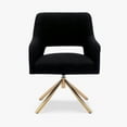 thumbnail image 6 of WestinTrends Mid-Century Modern Wide Boucle Swivel Accent Arm Chair (Set of 2), Black, 6 of 11