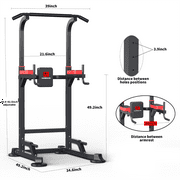 Power Tower Dip Station Workout equipment Pull up Bar for Home Gym Adjustable Height Strength Training Fitness Excercise Equipment,Load 680LBS