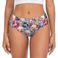 thumbnail image 1 of Balery music Skull record Retro Ropa Interior de Algodón para Mujer con Dibujo – Braguitas Cómodas y Elásticas, Estilo Clásico-Large, 1 of 6