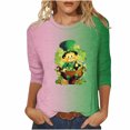 thumbnail image 2 of Meichang T-Shirts pour Femmes de la Saint-Patrick, T-Shirts Graphiques Trèfle Vert, Manches 3/4, Col Rond, Coupe Ample, Liquidation de la Saint-Patrick, 2 of 5