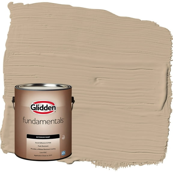 Glidden Fundamentals Persuasion / Beige Flat Exterior Paint, 1 Gallon