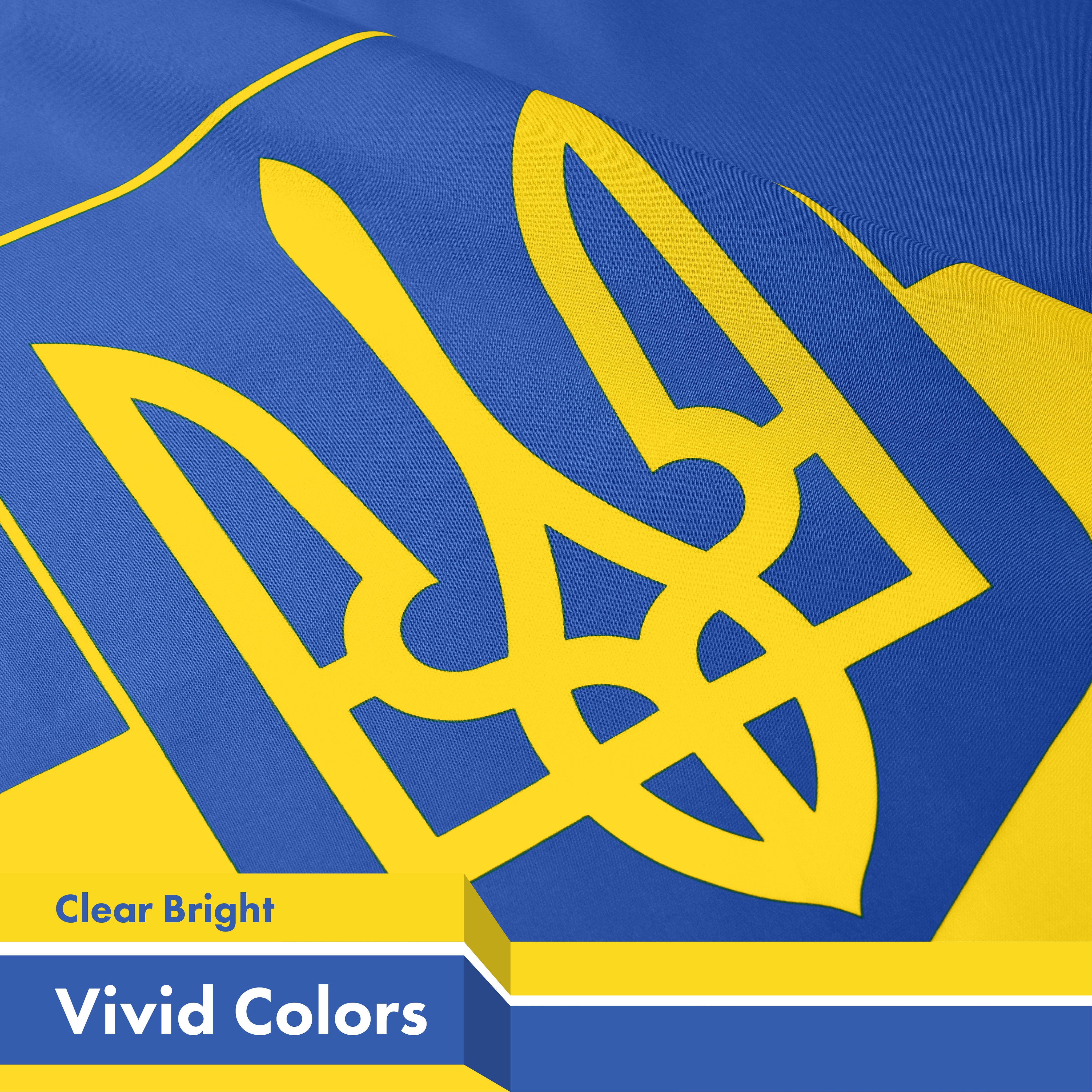 G128 USA & Ukraine Coat of Arms Flags, 3x5 ft, Printed 150D Polyester, Vibrant Colors