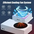 thumbnail image 2 of Cooling Fan Fit for Xbox Series S, Horizontal/Vertical Cooling Stand with 7 Kinds of RGB Light Modes, Low Noise External Cooling Fan, 3 Levels Adjustable Speed Heat Dissipation, 2 Extra USB Ports, 2 of 9