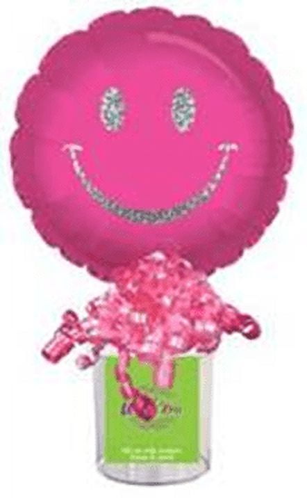CTI Industries Pink Face Prismatic Silver Smiley U Fill Party Containers