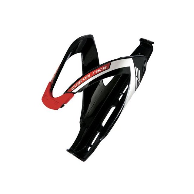 BOTTLE CAGE CUSTOM RACE BLACK glossy , red graphic