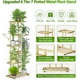 thumbnail image 3 of Plant Stand Indoor Outdoor, 6 Tier 7 Potted Corner Metal Tall Plant Shelf with Gardening Tools and Gloves, Flower Pot Holder Display for Patio, Balcony, Living Room, 3 of 7