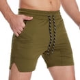 thumbnail image 6 of Sngxgn Men's Casual Shorts Linen Flat Front Shorts Elastic Waist Summer Beach Shorts(Green,S), 6 of 7
