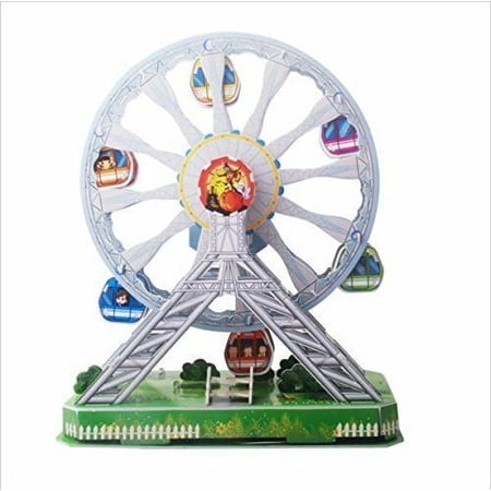 3D Puzzle Building Set Amusement Park With Motor Lights Sound And Movement(Ferris Wheel)